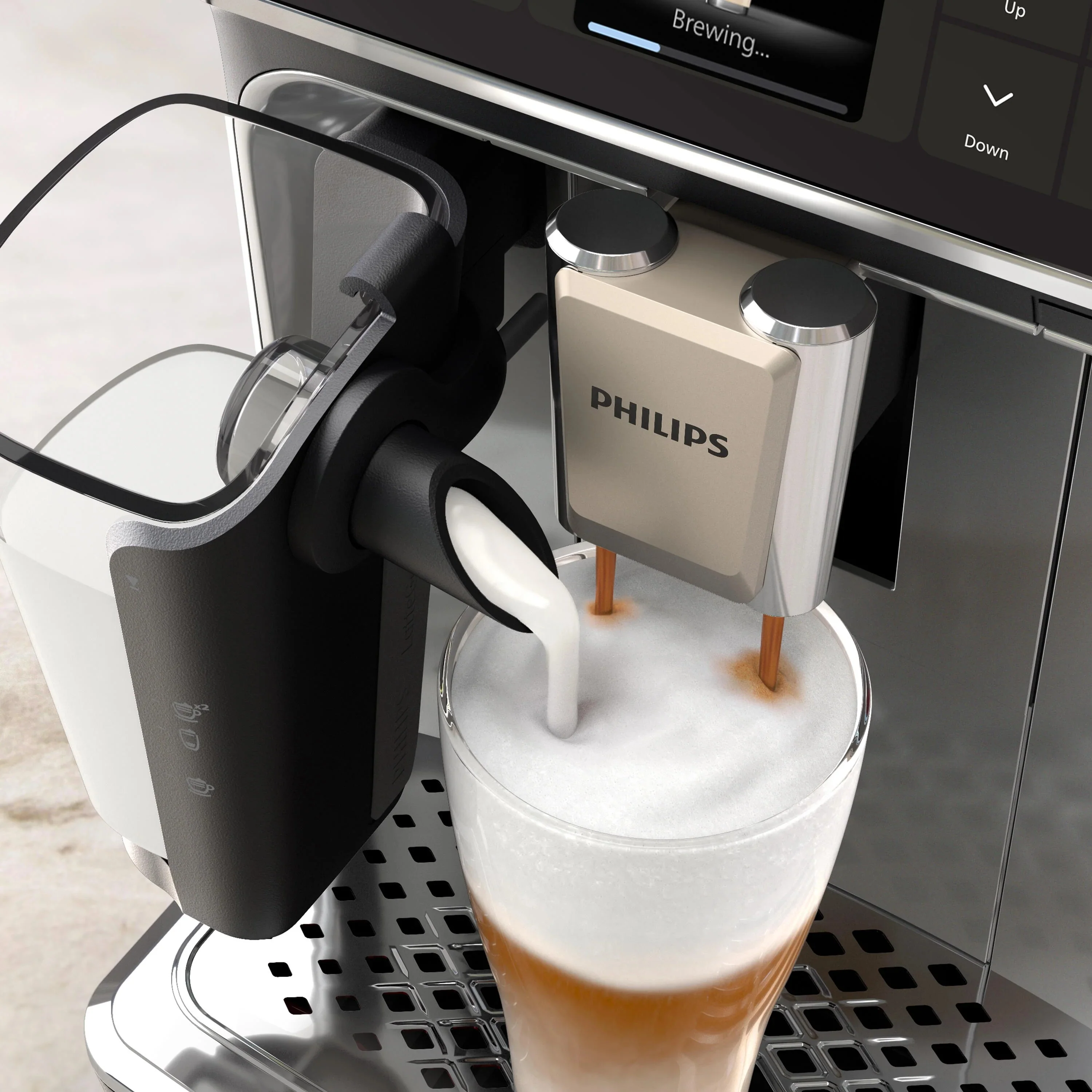 B-Class Refurbished - Philips 4400 LatteGo Automatic Espresso Machine, EP4447/90 - Black Chrome - Image 4