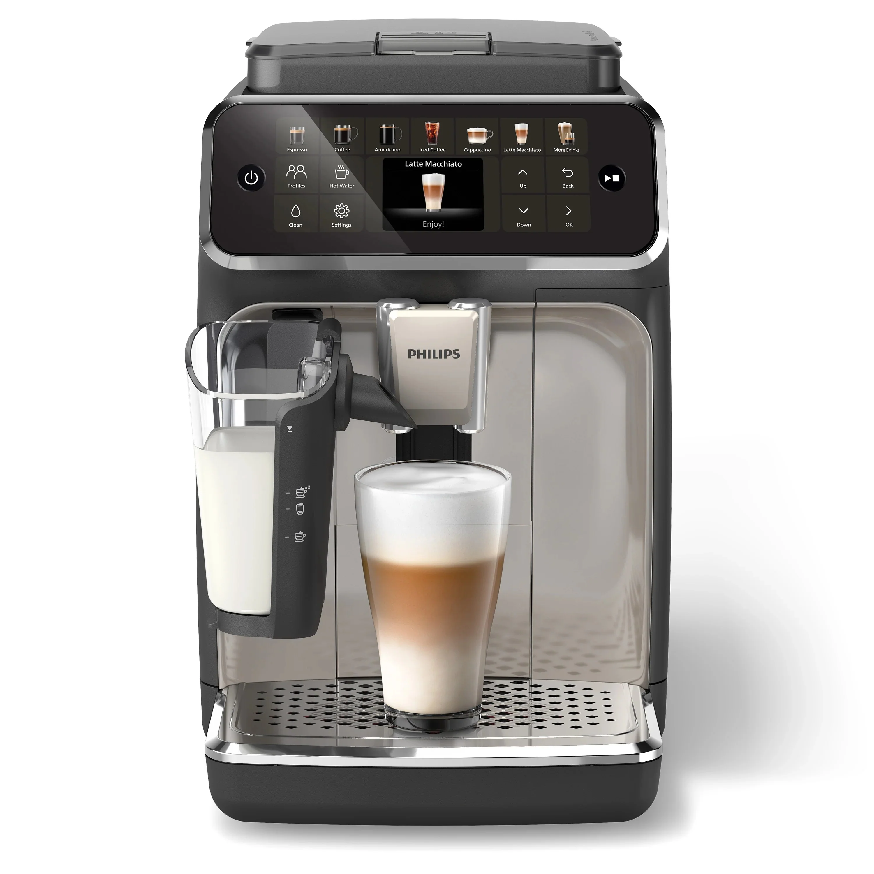 Refurbished - Philips 4400 LatteGo Automatic Espresso Machine, EP4447/90 - Black Chrome