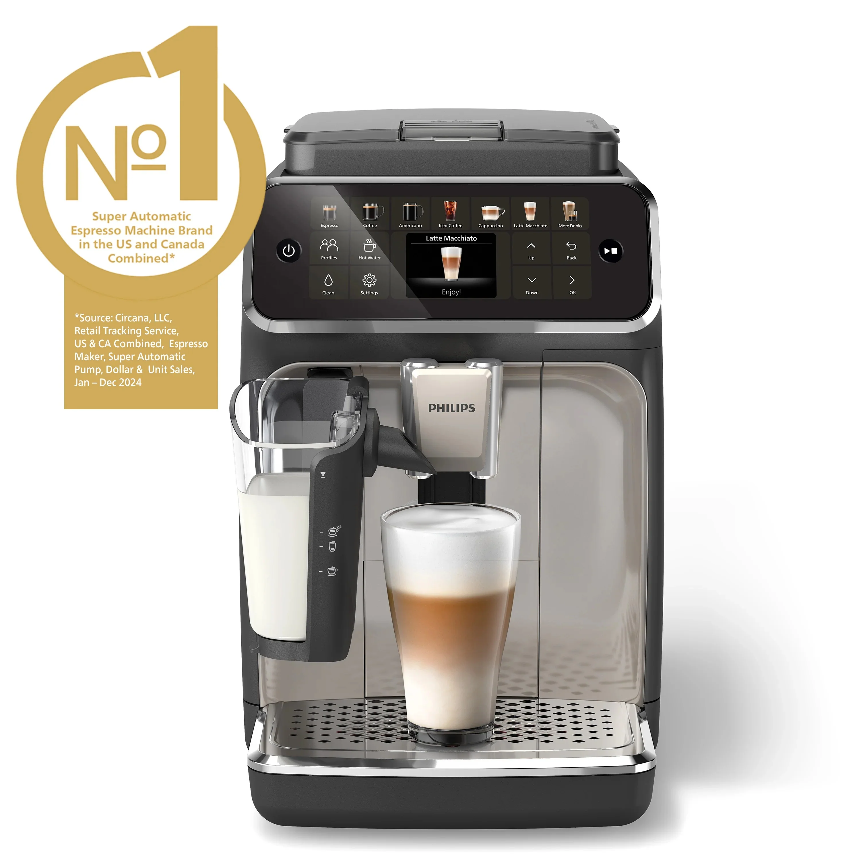 Refurbished - Philips 4400 LatteGo Automatic Espresso Machine, EP4447/90 - Black Chrome - Image 6